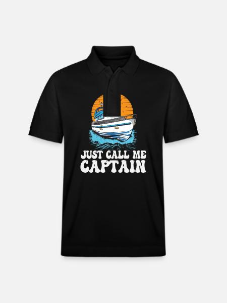 Bare kall meg Captain Pontoon King Motorboating - Stanley/Stella PREPSTER økologisk unisex-poloskjorte - svart