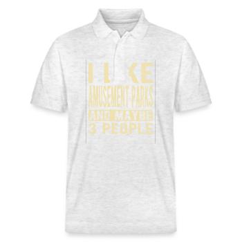 Amusement parks Saying - Stanley/Stella Unisex Organic Polo Shirt PREPSTER - heather white - Front - Roxy (174cm) & Andy (188cm)