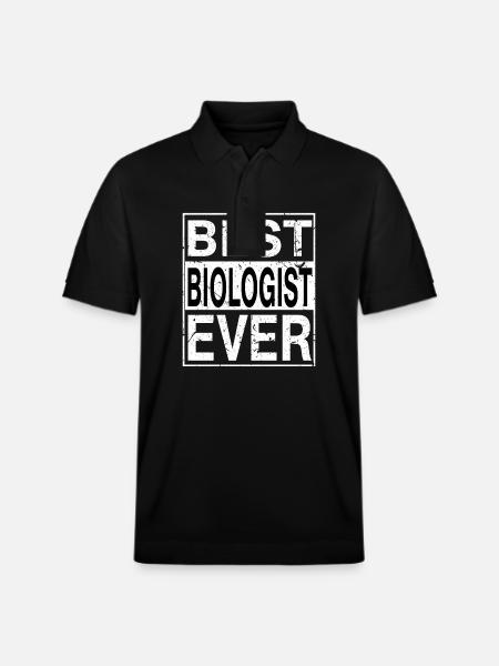Best Biologist Ever Biologist Gift - Stanley/Stella Unisex Organic Polo Shirt PREPSTER - black