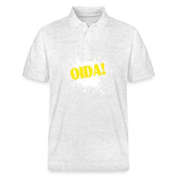 OIDA - Stanley/Stella Unisex Bio-Poloshirt PREPSTER - Weiß meliert - Vorne - Roxy (174cm) & Andy (188cm)