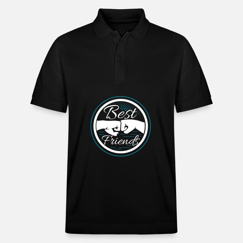 Beste Freunde Fäuste Badge - Stanley/Stella Unisex Bio-Poloshirt PREPSTER - Schwarz