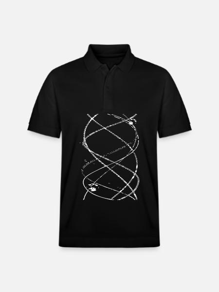 Abstrakte Linienspirale - Stanley/Stella Unisex Bio-Poloshirt PREPSTER - Schwarz