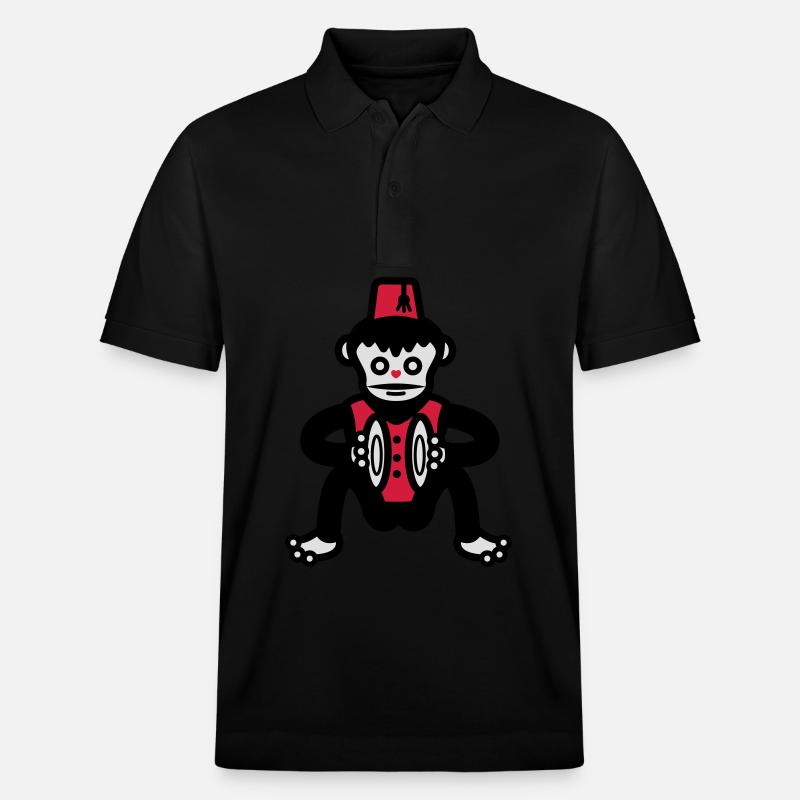 singe singe singes singe - Polo PREPSTER bio Stanley/Stella Unisexe - noir