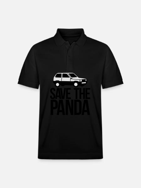 save the panda - Stanley/Stella Unisex Organic Polo Shirt PREPSTER - black