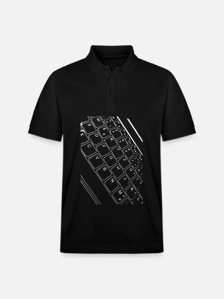 Linienkunst Tastaturdesign - Stanley/Stella Unisex Bio-Poloshirt PREPSTER - Schwarz