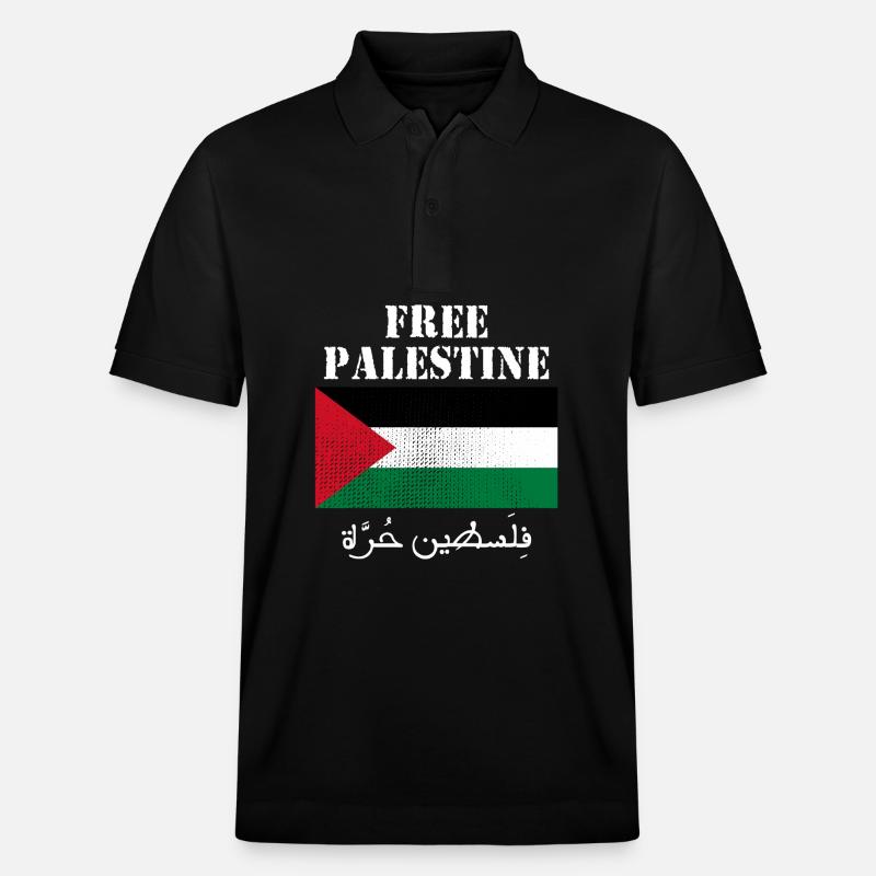 Freie Palästina-Flagge - Stanley/Stella Unisex Bio-Poloshirt PREPSTER - Schwarz