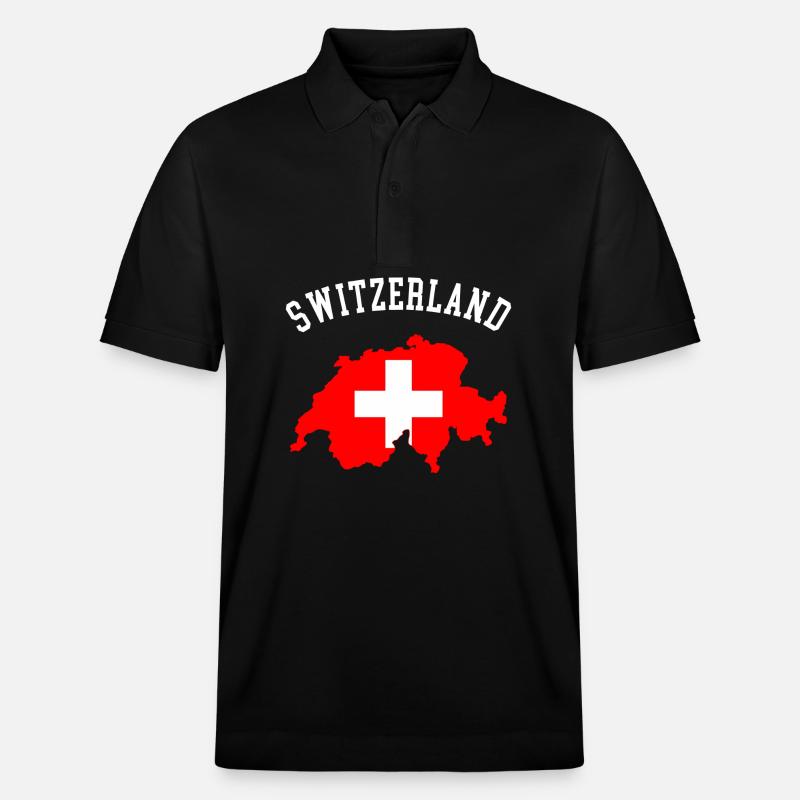 Carte du drapeau suisse - Polo PREPSTER bio Stanley/Stella Unisexe - noir