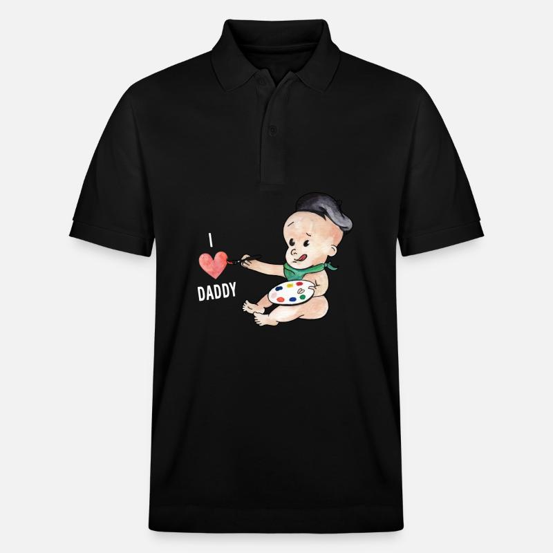 Le bébé aime papa - Polo PREPSTER bio Stanley/Stella Unisexe - noir