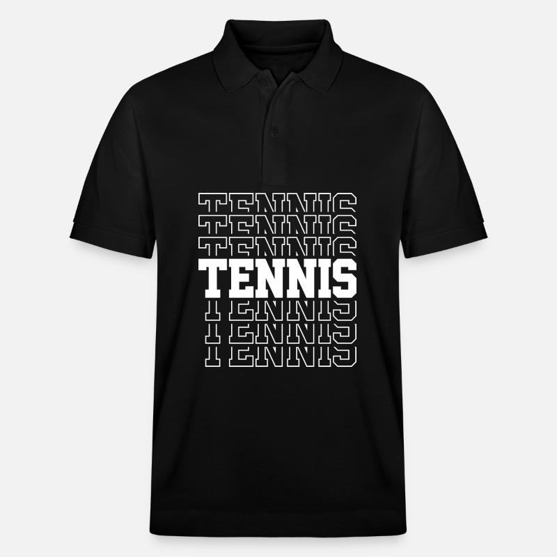 Motif typographique de tennis Police multiple - Polo PREPSTER bio Stanley/Stella Unisexe - noir