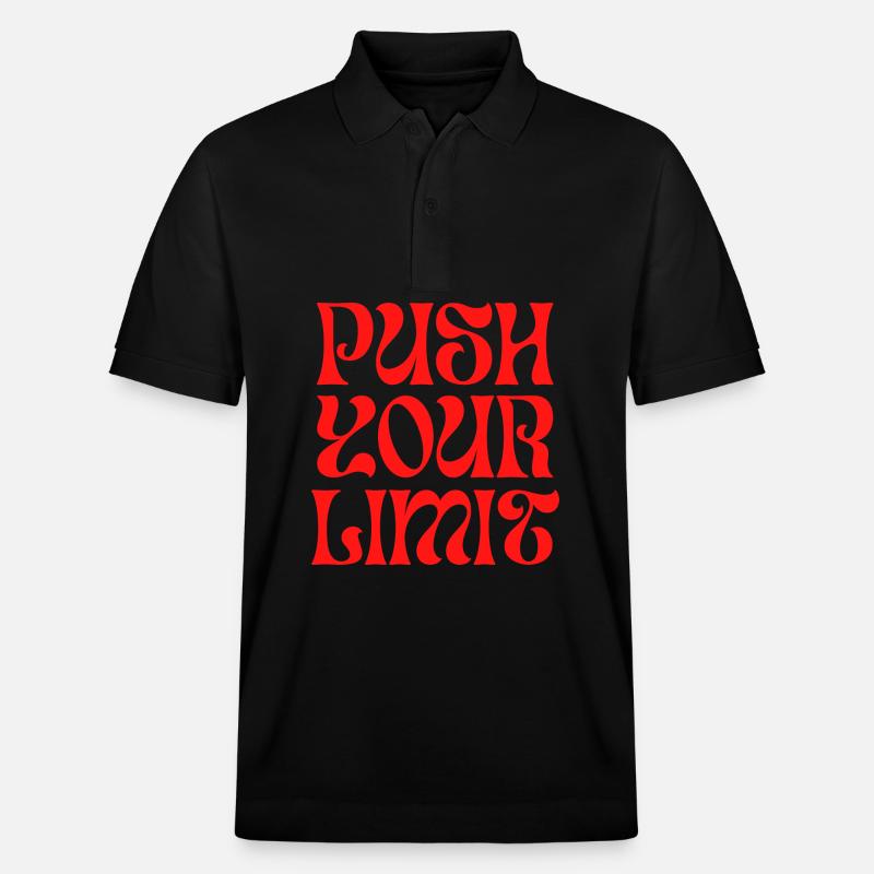 Push Your Limits Psychedelischer Schriftzug - Stanley/Stella Unisex Bio-Poloshirt PREPSTER - Schwarz