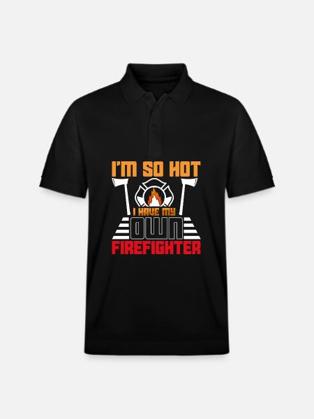 I'm so hot – own firefighter - Stanley/Stella Unisex Organic Polo Shirt PREPSTER - black