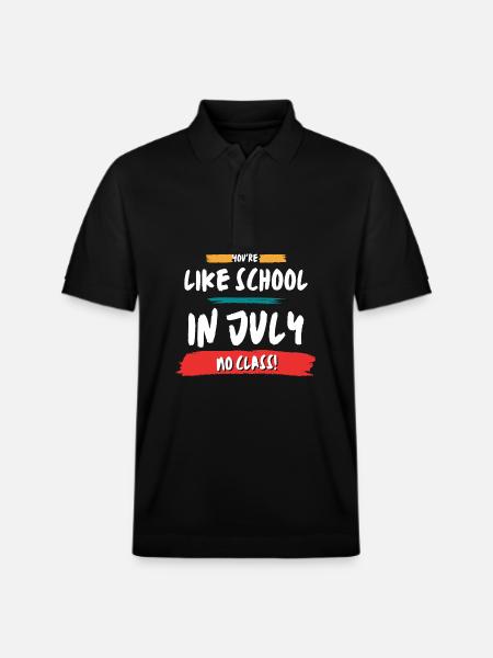 Like School In July No Class - Stanley/Stella Unisex Organic Polo Shirt PREPSTER - black