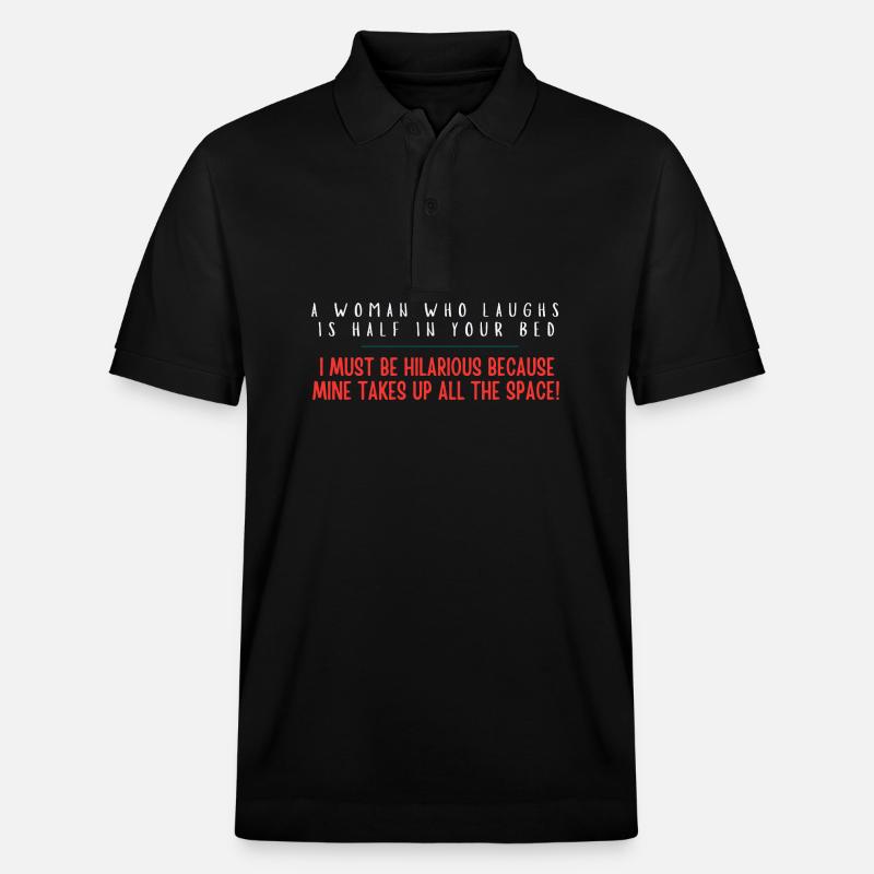 Witziger Space-Taker-Zitat-Tee - Stanley/Stella Unisex Bio-Poloshirt PREPSTER - Schwarz