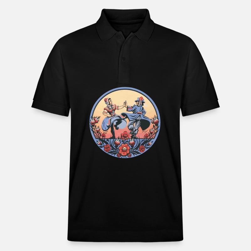 Sorbische Folklore – Tanzszene - Stanley/Stella Unisex Bio-Poloshirt PREPSTER - Schwarz