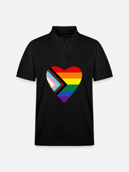 PrideHerz Regenbogen - Stanley/Stella Unisex Bio-Poloshirt PREPSTER - Schwarz