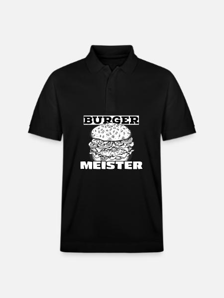 Burger Meister – Handgezeichnete - Stanley/Stella Unisex Bio-Poloshirt PREPSTER - Schwarz