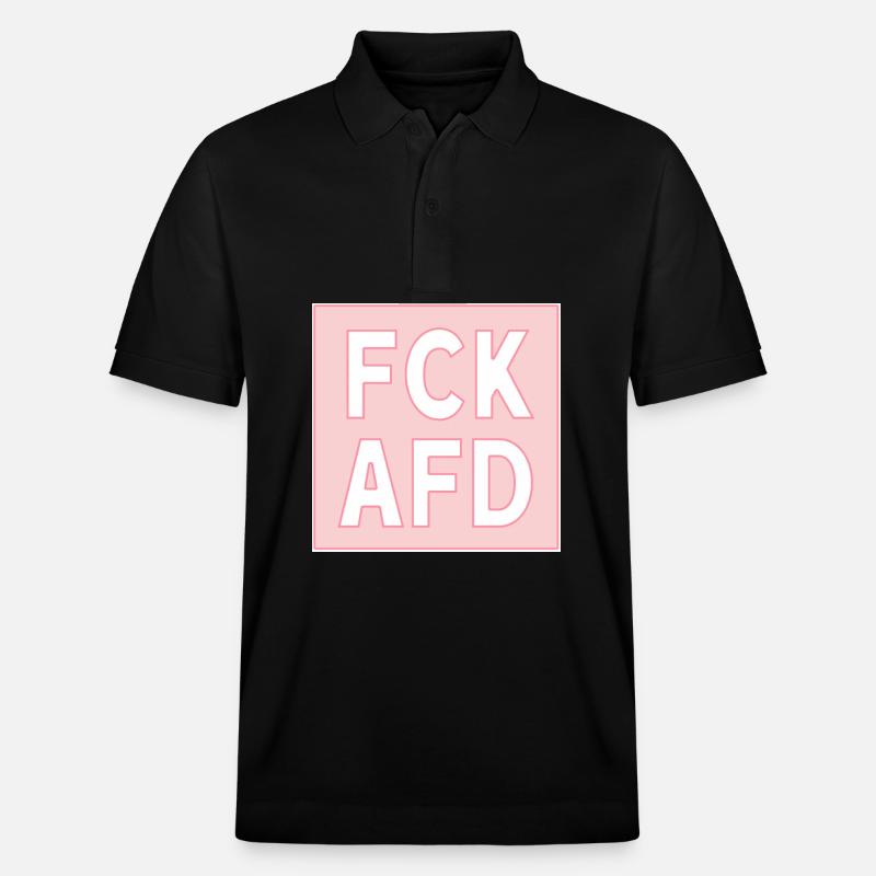 FCK AFD rosa - Stanley/Stella Unisex Bio-Poloshirt PREPSTER - Schwarz