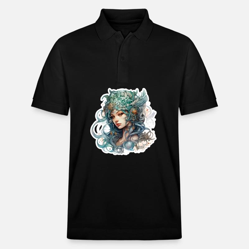 Wunderschöne Waldelfe Fantasy RPG Shirt - Stanley/Stella Unisex Bio-Poloshirt PREPSTER - Schwarz