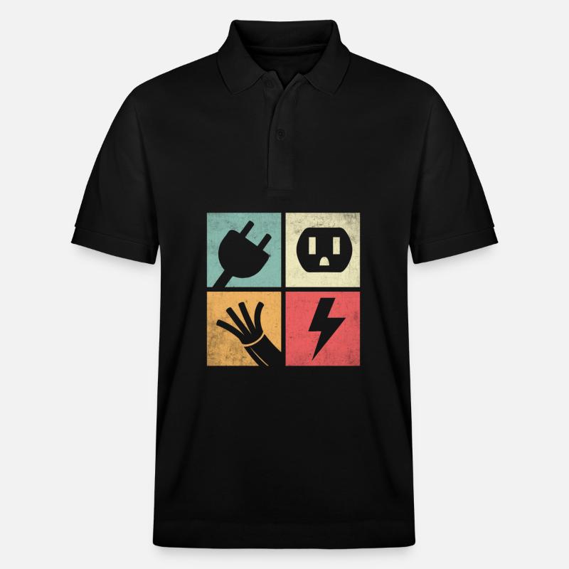 Connecteurs et Éclairs Pastel - Polo PREPSTER bio Stanley/Stella Unisexe - noir