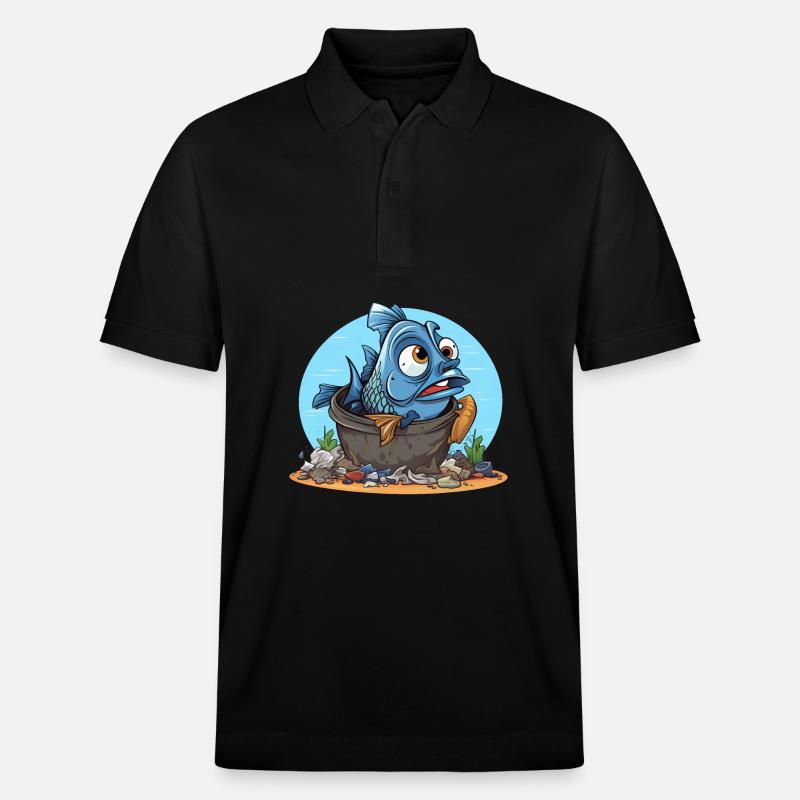Chemise désespérée de pollution des poissons - Polo PREPSTER bio Stanley/Stella Unisexe - noir