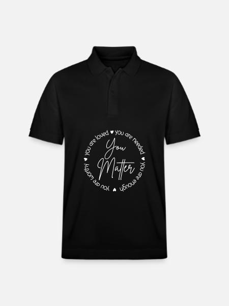 You Matter Circle Graphic - Stanley/Stella Unisex Organic Polo Shirt PREPSTER - black