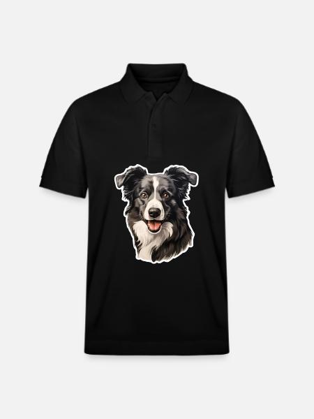 Border Collie - Polo PREPSTER bio Stanley/Stella Unisexe - noir