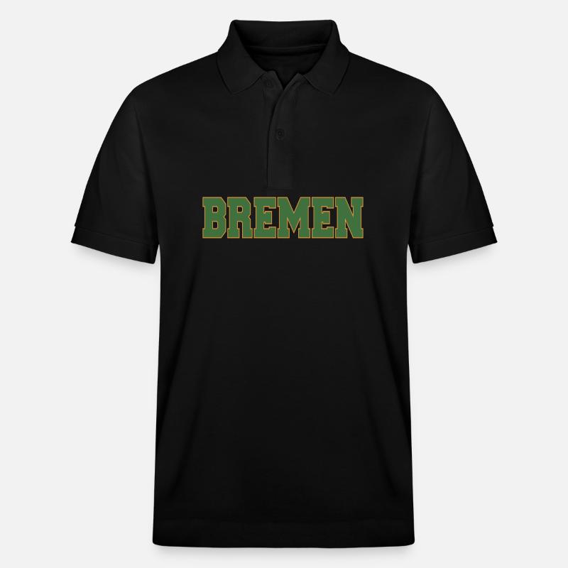 Bremen Blockschrift Grün-Gold - Stanley/Stella Unisex Bio-Poloshirt PREPSTER - Schwarz