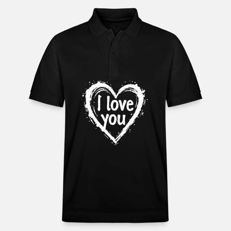 Ich liebe dich, Weiß - Stanley/Stella Unisex Bio-Poloshirt PREPSTER - Schwarz