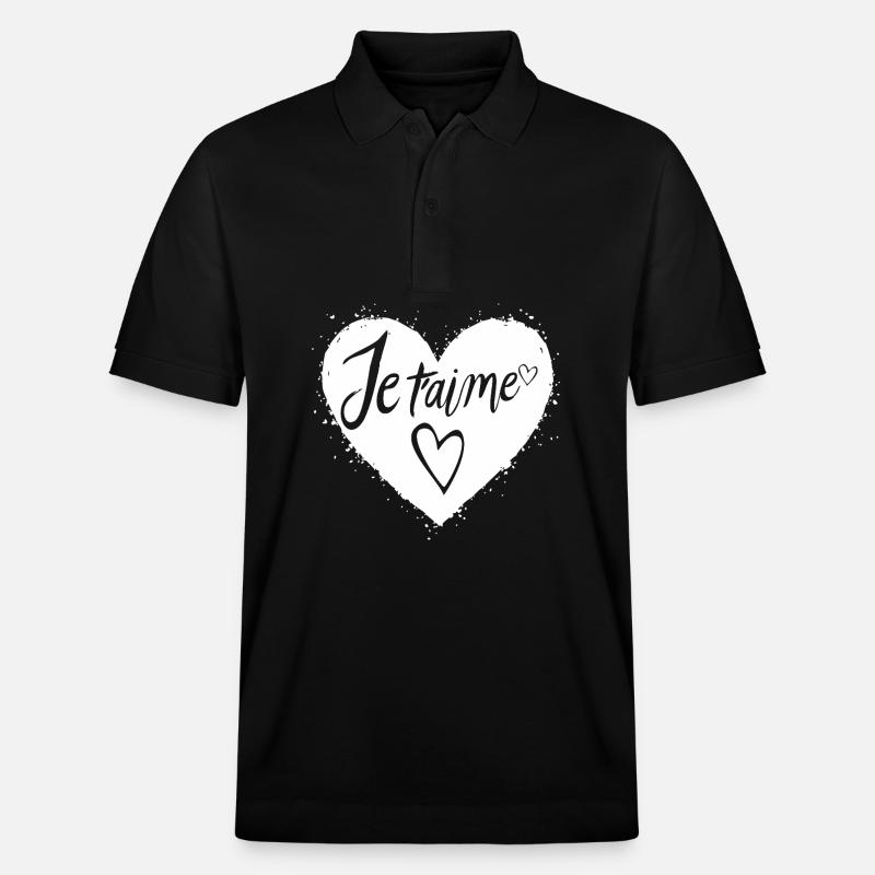 Je t'aime - Polo PREPSTER bio Stanley/Stella Unisexe - noir