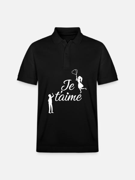 Ich liebe dich - Stanley/Stella Unisex Bio-Poloshirt PREPSTER - Schwarz