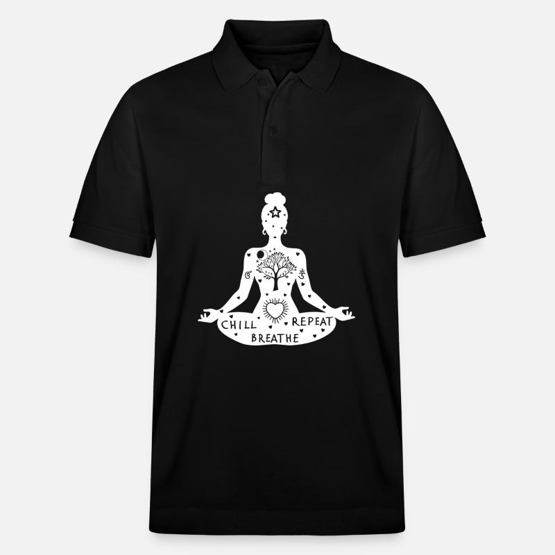L’art du yoga #3 - Polo PREPSTER bio Stanley/Stella Unisexe - noir
