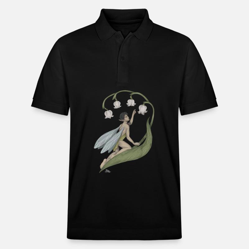 Pixie mit Maiglöckchen - Stanley/Stella Unisex Bio-Poloshirt PREPSTER - Schwarz