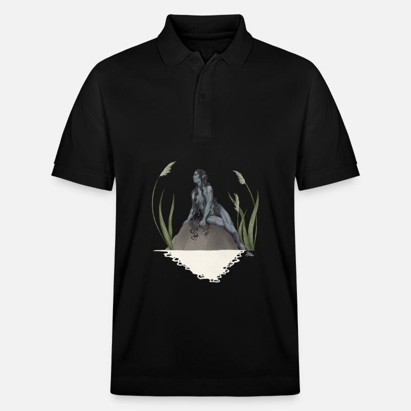 Nymphe in einem Teich - Stanley/Stella Unisex Bio-Poloshirt PREPSTER - Schwarz