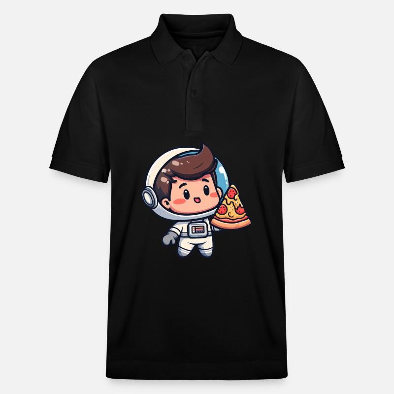 Astronaute avec pizza - Polo PREPSTER bio Stanley/Stella Unisexe - noir