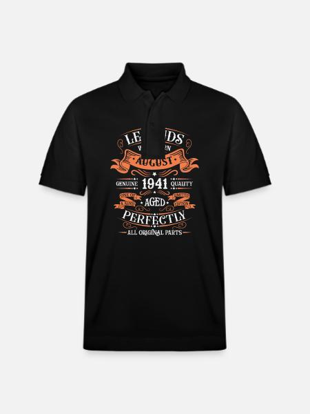 August 1941 Birthday Man - Stanley/Stella Unisex Organic Polo Shirt PREPSTER - black