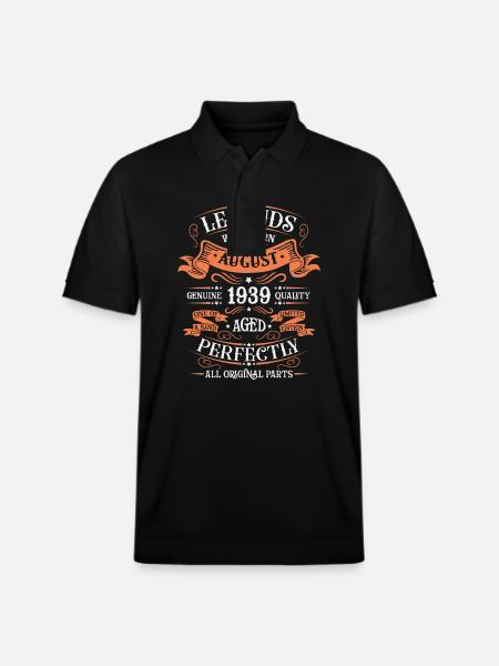 August 1939 Birthday Man - Stanley/Stella Unisex Organic Polo Shirt PREPSTER - black