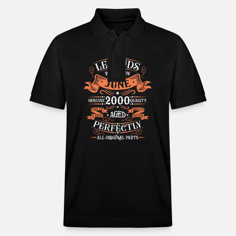 Geboren im Juni 2000 - Stanley/Stella Unisex Bio-Poloshirt PREPSTER - Schwarz
