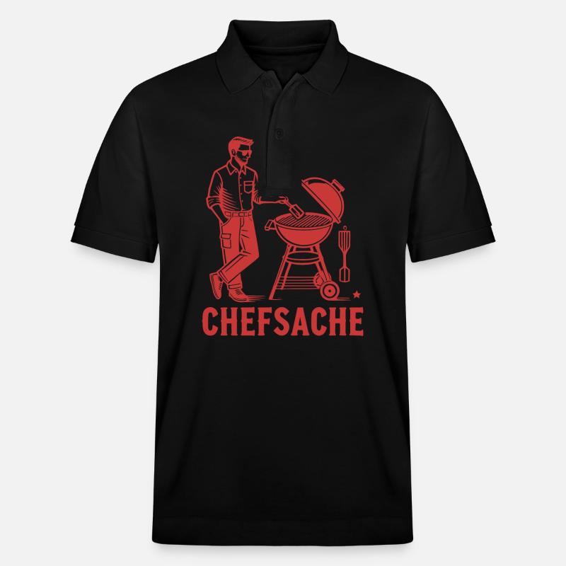 Chefsache Grillen - Stanley/Stella Unisex Bio-Poloshirt PREPSTER - Schwarz