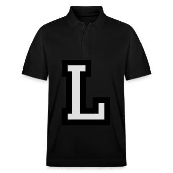 Lettre L en deux couleurs - Polo PREPSTER bio Stanley/Stella Unisexe - noir - Devant - Roxy (174cm) & Andy (188cm)