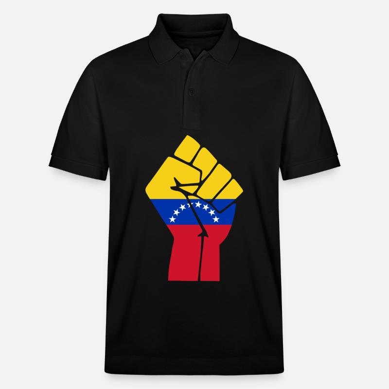 Venezuela Faustflagge - Stanley/Stella Unisex Bio-Poloshirt PREPSTER - Schwarz