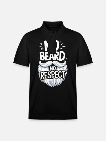 Beard Mustache Bearded Men - Stanley/Stella Unisex Organic Polo Shirt PREPSTER - black