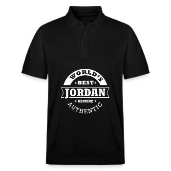 Jordan world s best cadeau prénom jordan - Polo PREPSTER bio Stanley/Stella Unisexe - noir - Devant - Roxy (174cm) & Andy (188cm)