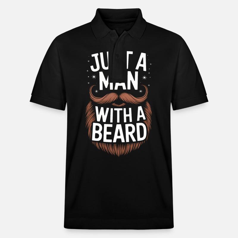Bart Schnurrbart Bärtige Männer - Stanley/Stella Unisex Bio-Poloshirt PREPSTER - Schwarz