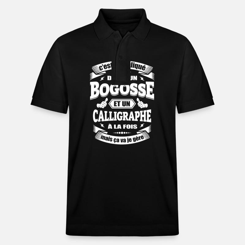 BOGOSSE ET CALLIGRAPHE - Polo PREPSTER bio Stanley/Stella Unisexe - noir