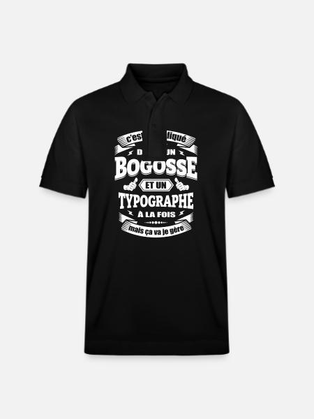 BOGOSSE ET TYPOGRAPHE - Polo PREPSTER bio Stanley/Stella Unisexe - noir