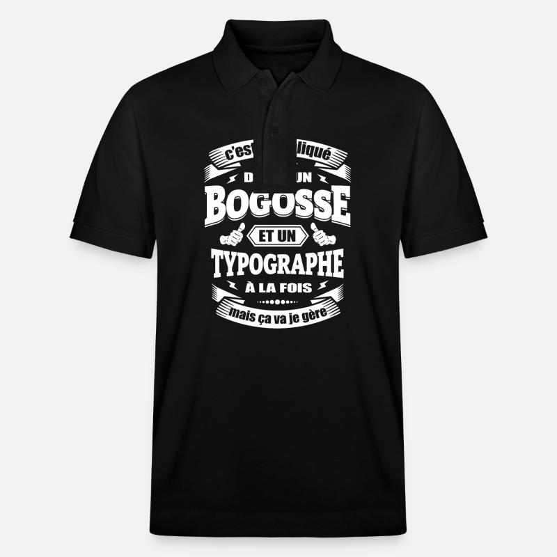 BOGOSSE ET TYPOGRAPHE - Polo PREPSTER bio Stanley/Stella Unisexe - noir