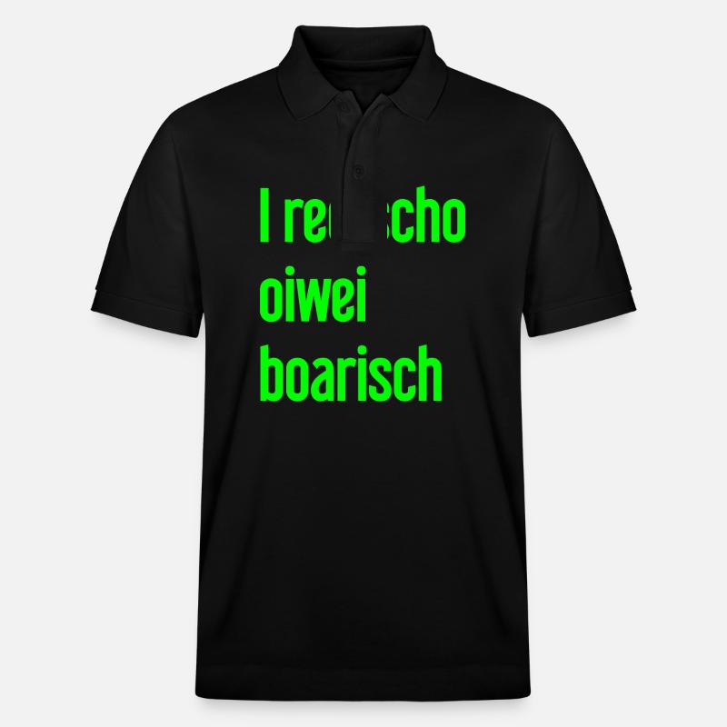I red scho oiwei boarisch - Stanley/Stella Unisex Bio-Poloshirt PREPSTER - Schwarz