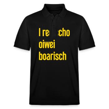 I red scho oiwei boarisch - Stanley/Stella Unisex Organic Polo Shirt PREPSTER - black - Front - Roxy (174cm) & Andy (188cm)