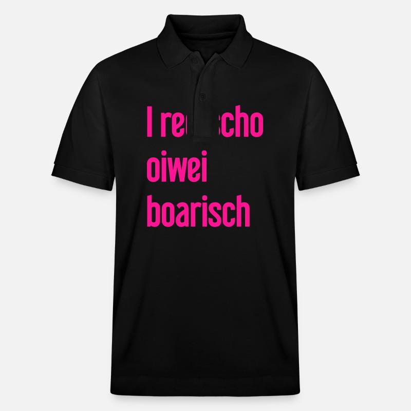 I red scho oiwei boarisch - Stanley/Stella Unisex Bio-Poloshirt PREPSTER - Schwarz