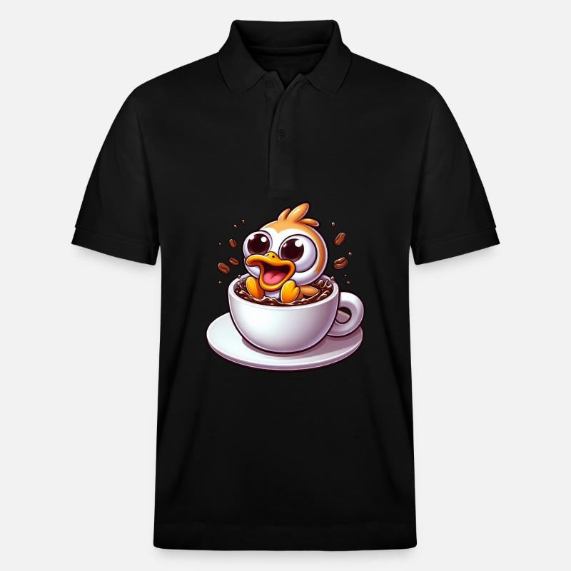 Vogelküken Kaffeetrinker Koffeinschock - Stanley/Stella Unisex Bio-Poloshirt PREPSTER - Schwarz